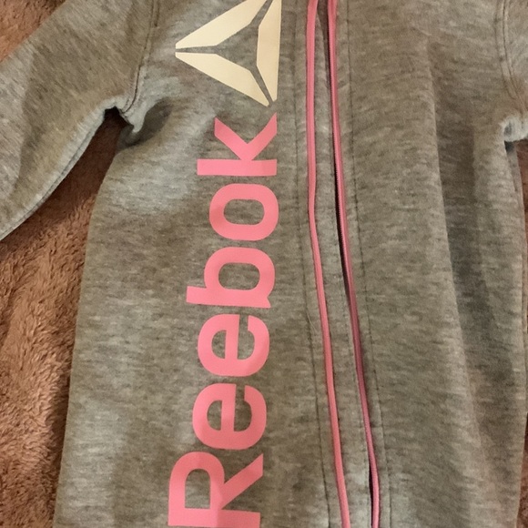NWOT Reebok Baby Girl Gray Pink Bodysuit Romper​ - Picture 2 of 7